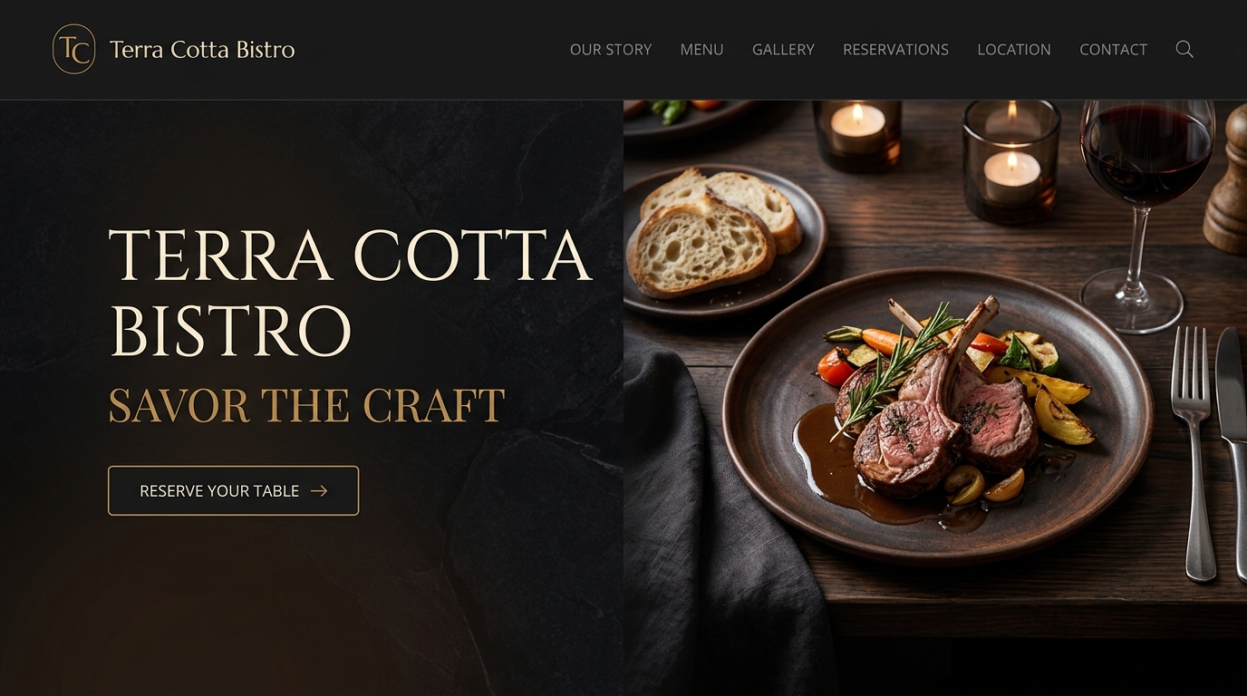 Restaurant Mockup - Terra Cotta Bistro